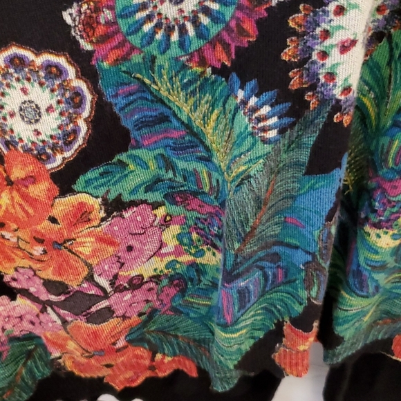 Desigual Black Tunic / Dress Floral Sequins Large - Picture 9 of 14